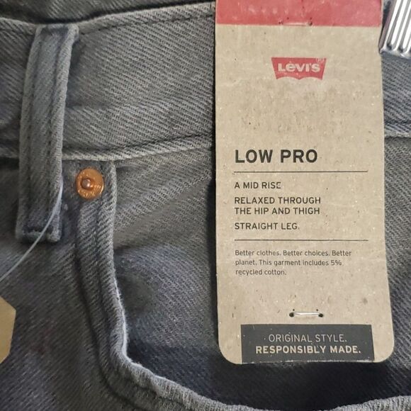 Levi’s low pro straight size 29 grey 100% cotton Nwt New $80 Msrp Retail - Picture 7 of 15